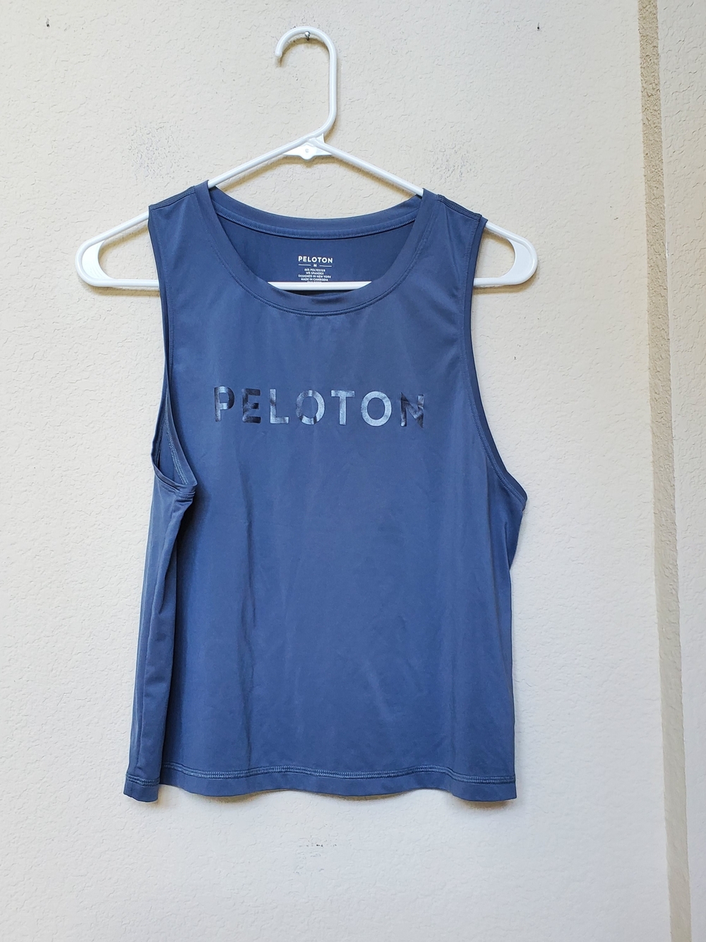 Peloton Women's Slate Blue Athletic Tank with Logo. Size Medium